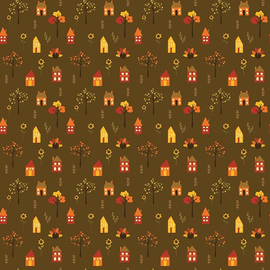 Fall's In Town - Village Brown C13512-BROWN