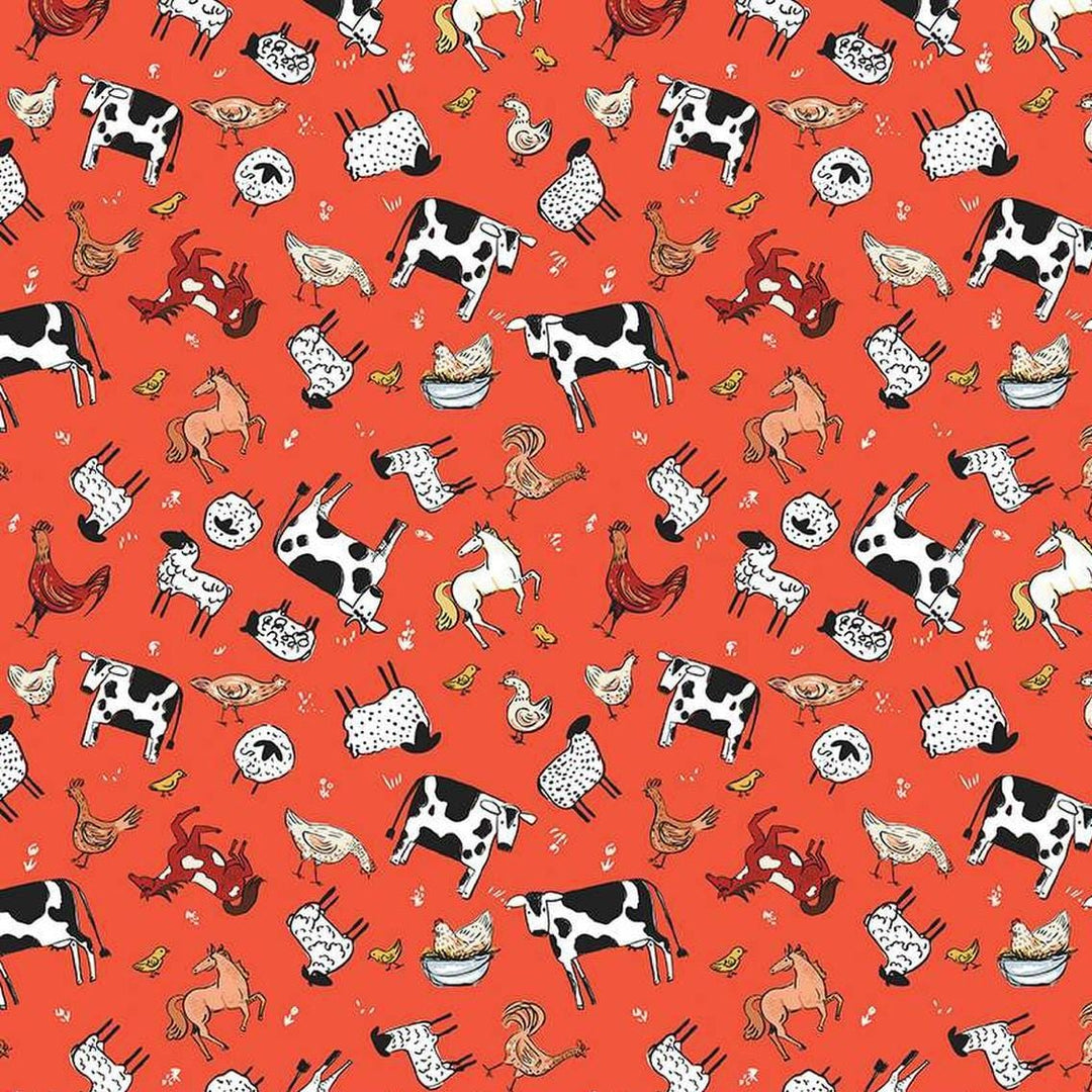 Farm Livin'  - Animal Toss Red C15181-RED