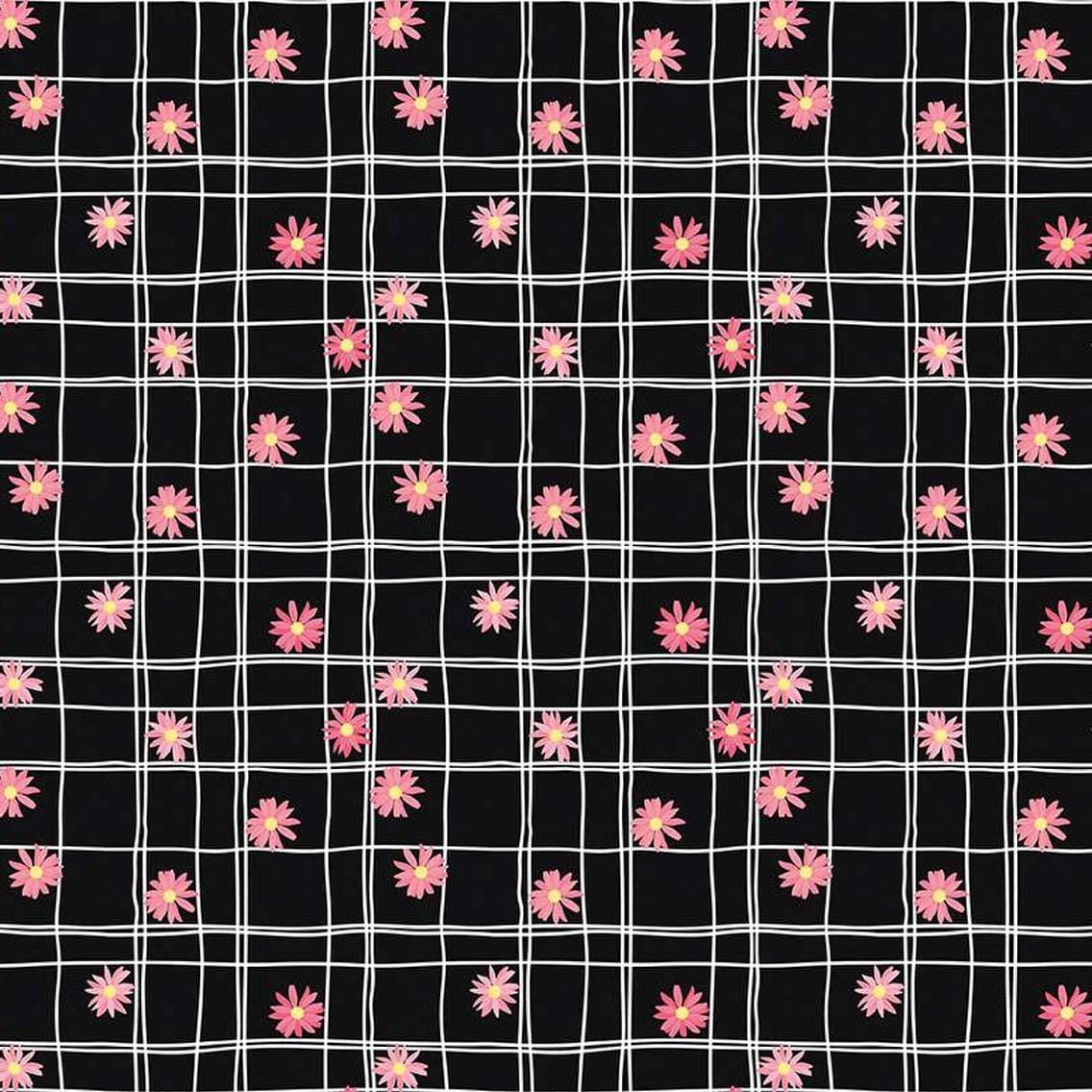 Flour & Flower - Grid Black C14014-BLACK