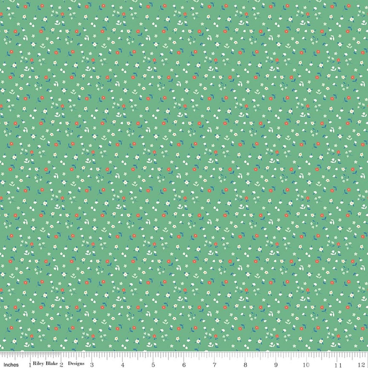 Flowers Green - Cotton Nook C17975-GREEN