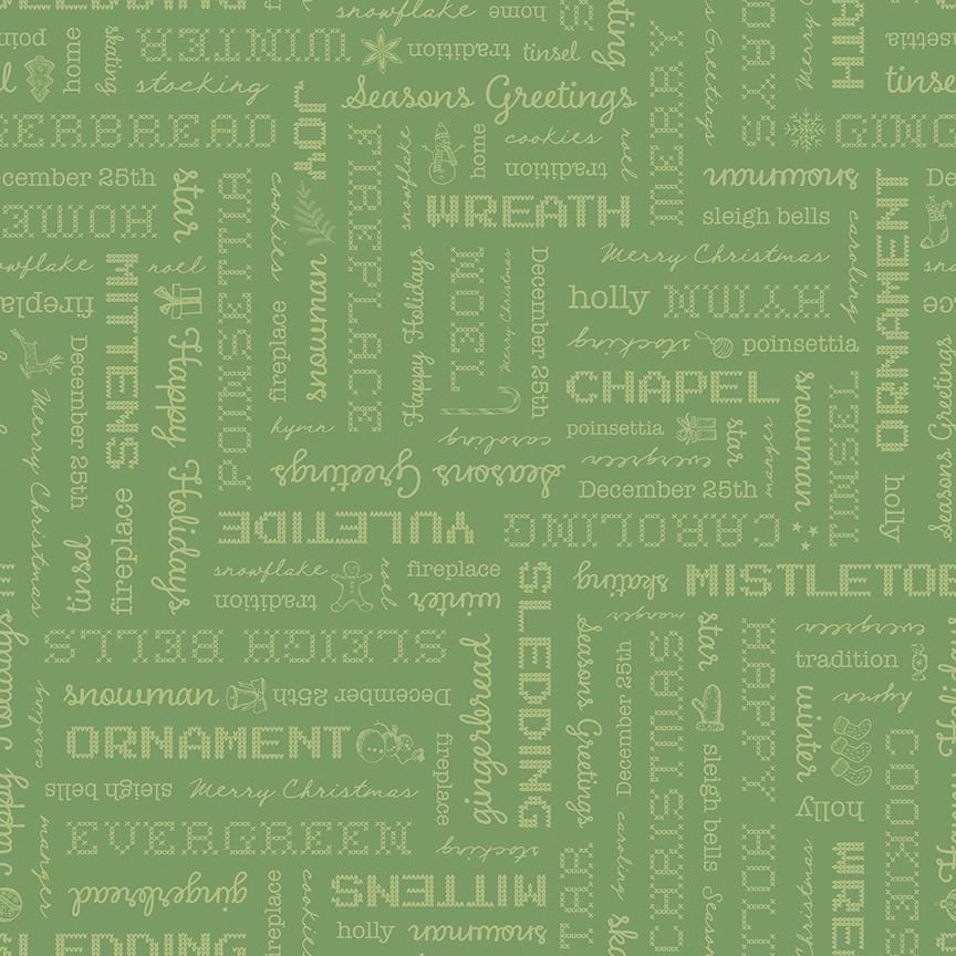 Home Town Holiday - Words Basil C14902-BASIL