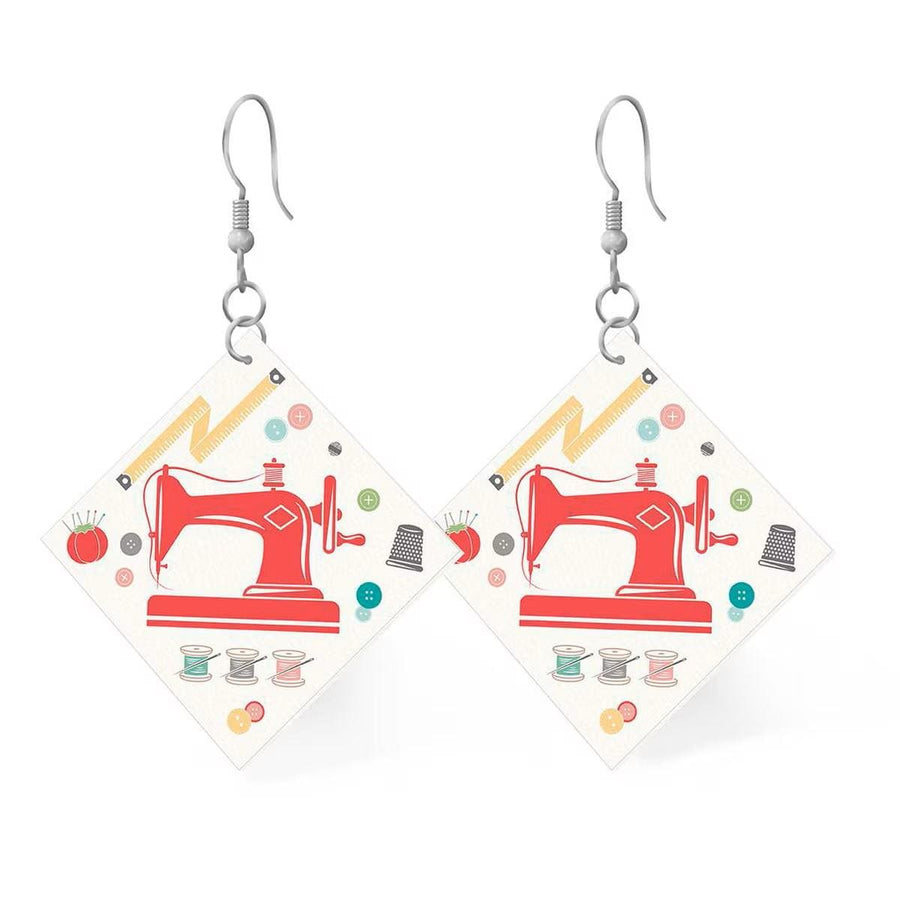 Hometown Leatherworks - Square Earrings My Happy Place STLR-37626