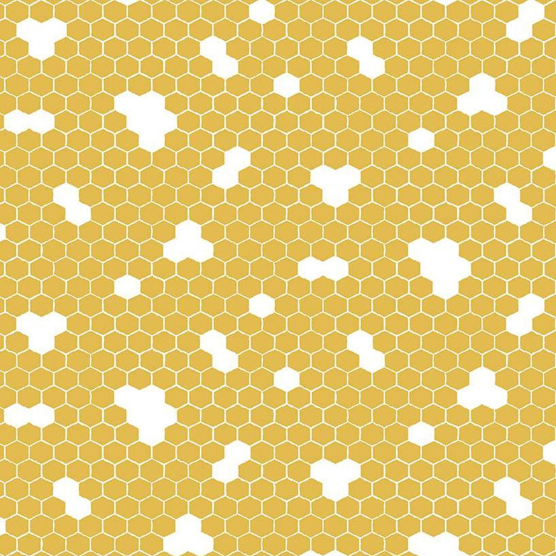 Honey Bees & Flowers Please - Honeycomb Gold C15135-GOLD