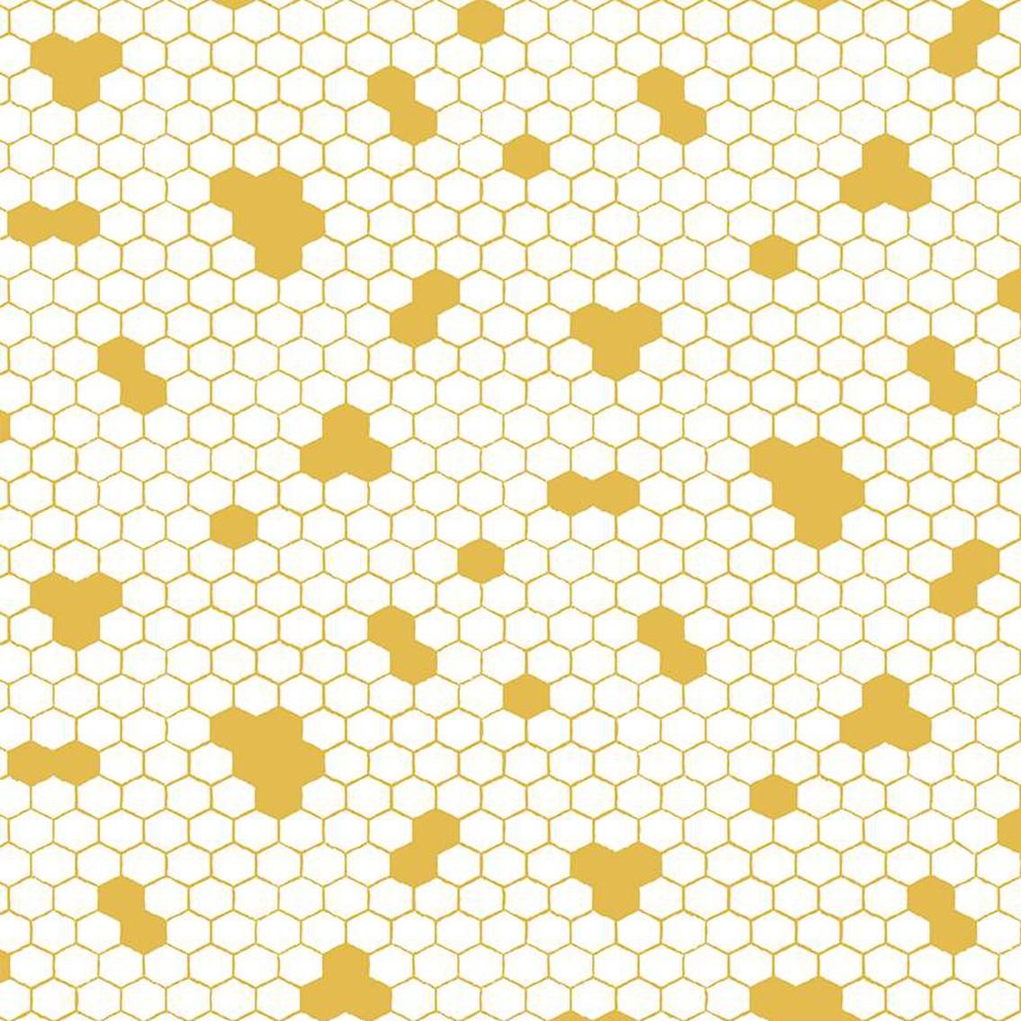 Honey Bees & Flowers Please - Honeycomb White C15135-WHITE