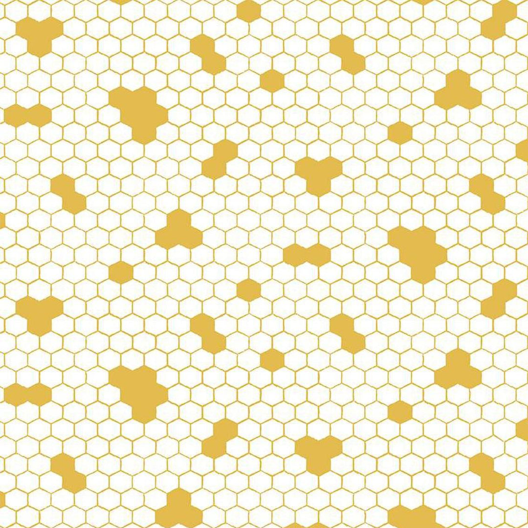 Honey Bees & Flowers Please - Honeycomb White C15135-WHITE