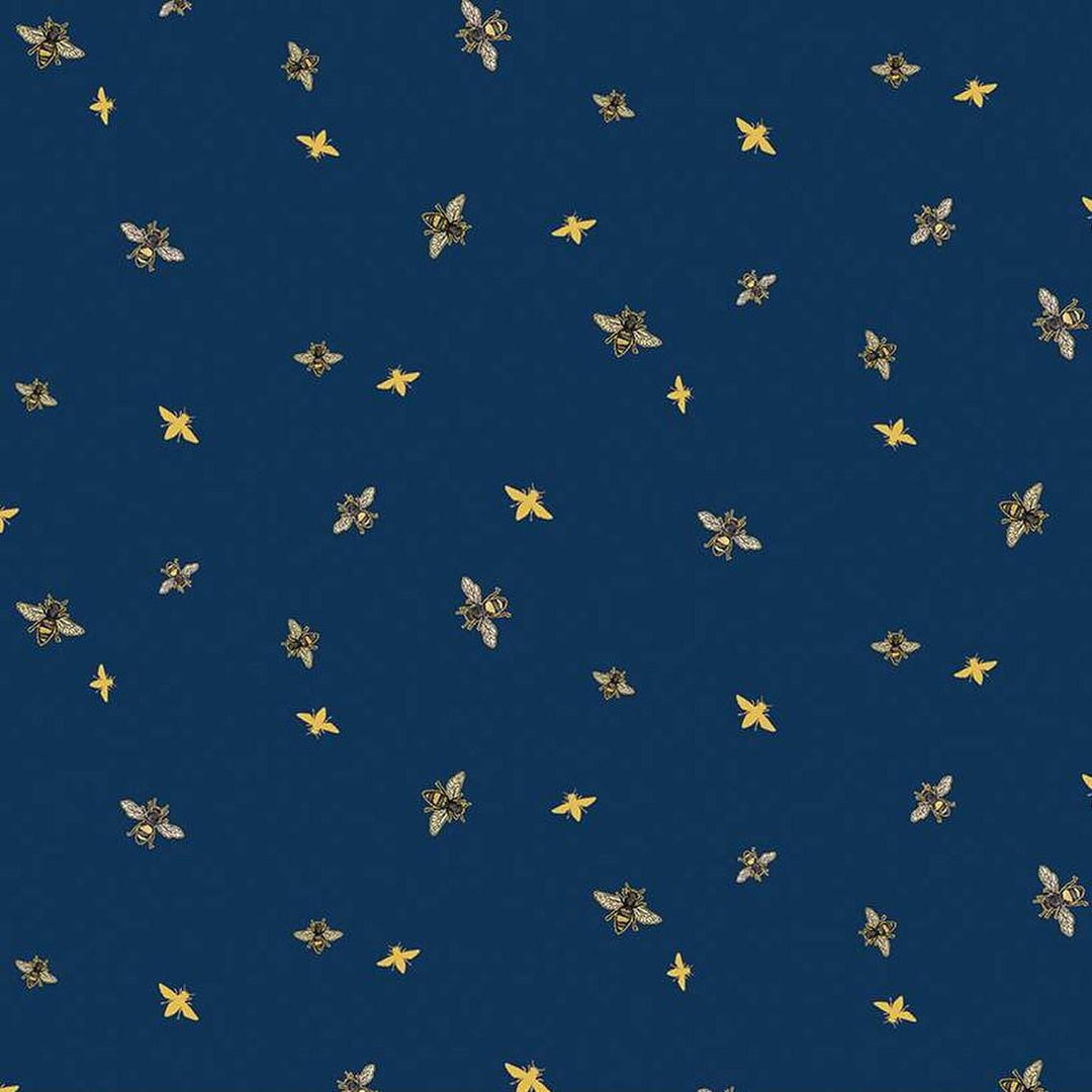 Honey Bees & Flowers Please - Navy C15136-NAVY