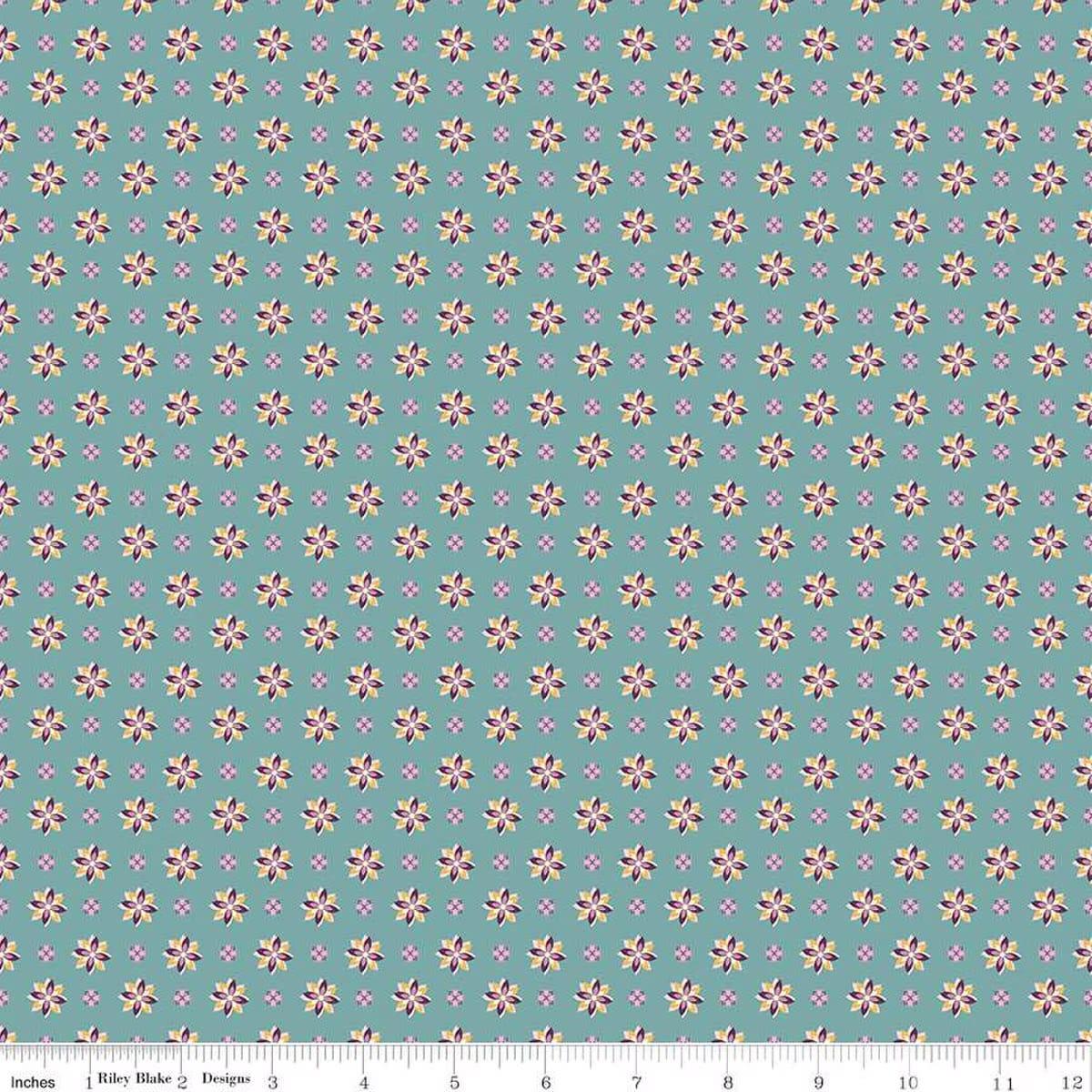 Juju's Petals - Calico Teal C16613-TEAL