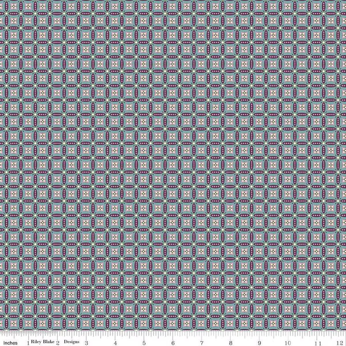 Juju's Petals - Mosaic Teal C16614-TEAL
