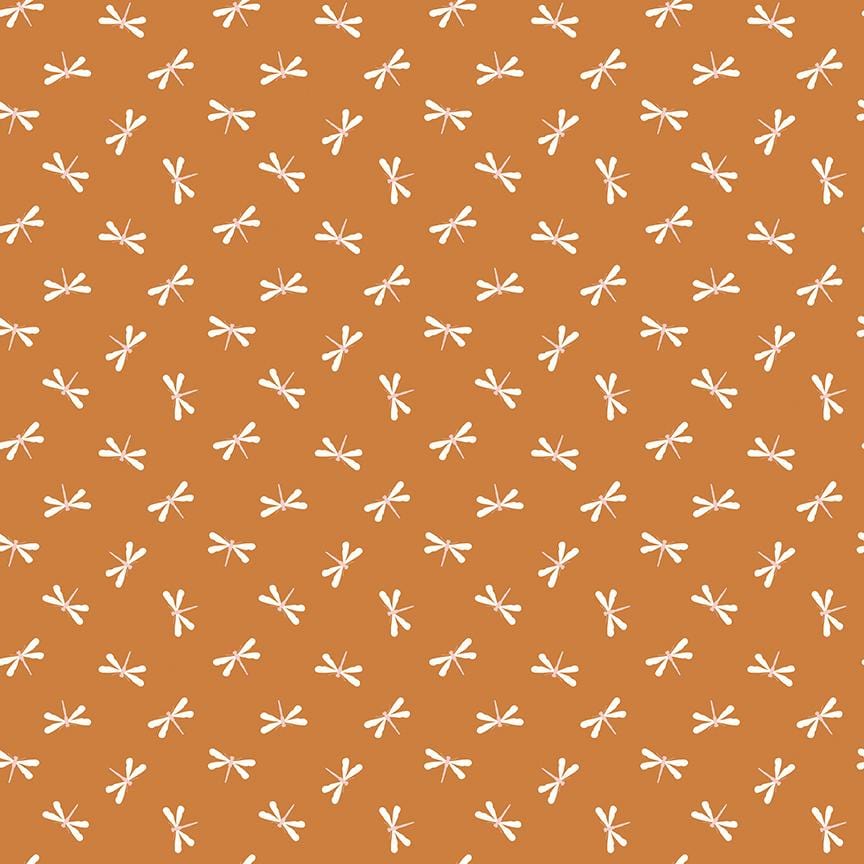 Little Swan - Dragonflies Golden Brown C13744-GOLDEN