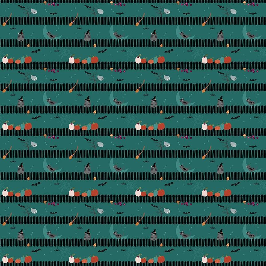 Little Witch - Sitting on a Gate Teal C14564-TEAL