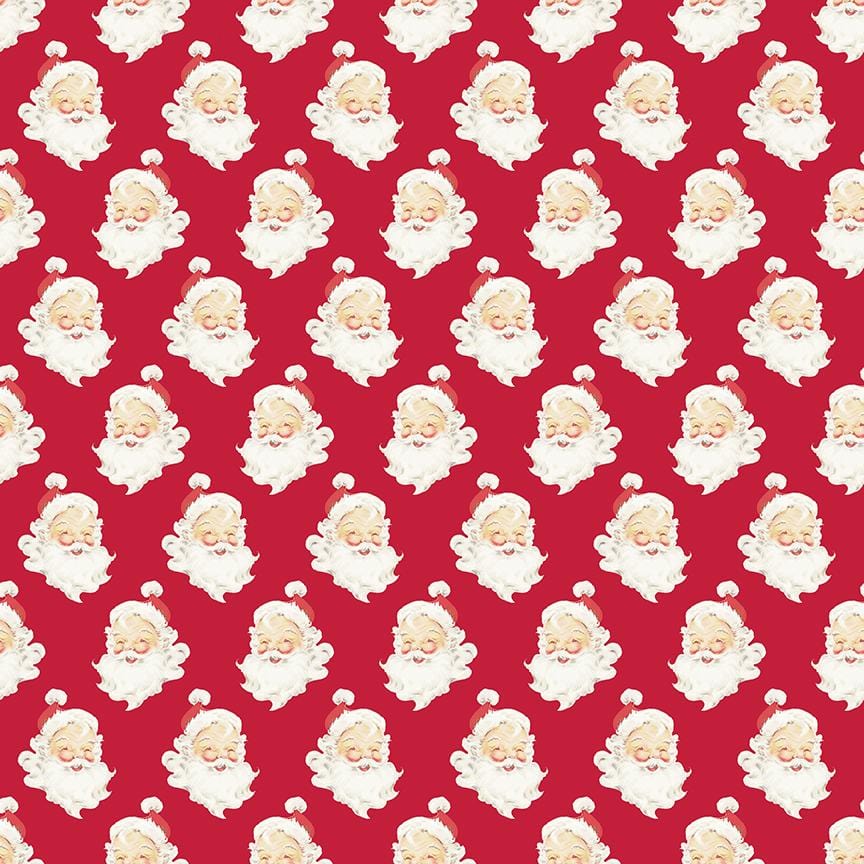 Merry Little Christmas - Santa Heads Red C14842-RED