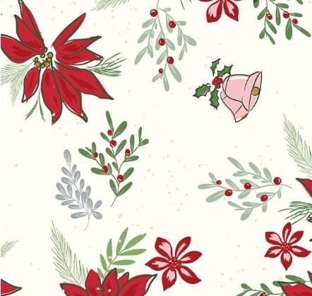 Mistletoe & Holly - Wide Back Floral Cloud WB16409-CLOUD