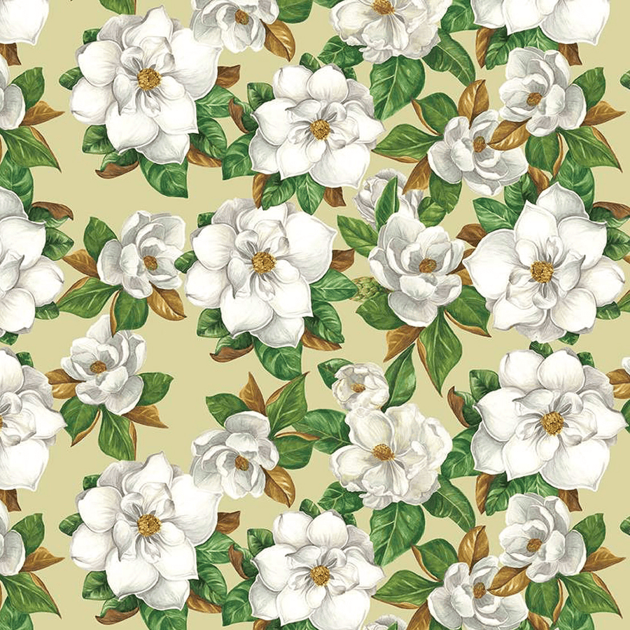 Monthly Placemats 2 - March Magnolias Fern C13925-FERN