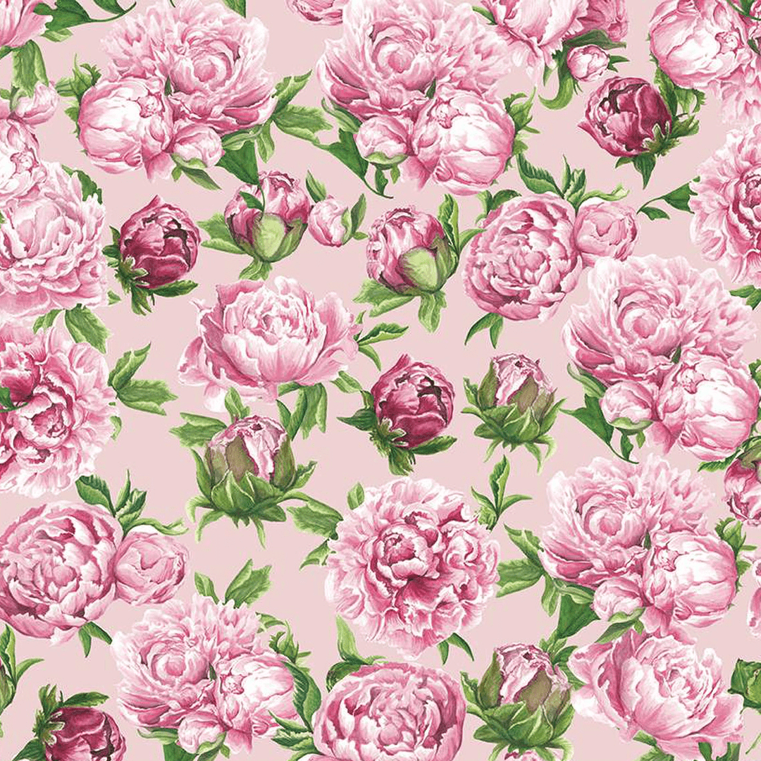 Monthly Placemats 2 - May Peonies Pink C13929-PINK