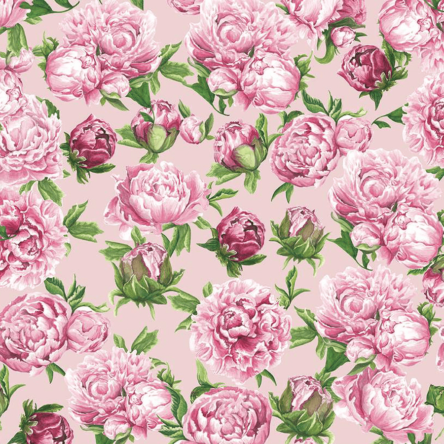 Monthly Placemats 2 - May Peonies Pink C13929-PINK