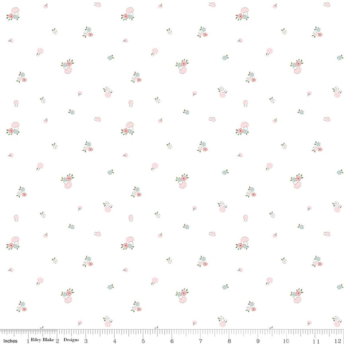 Mushrooms White - Whimsical Woodland C17644-WHITE