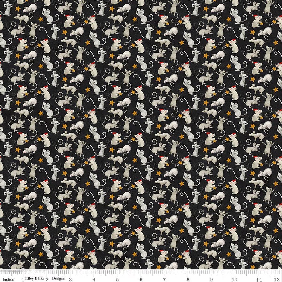 Northern Christmas - Mice Black C17833-BLACK