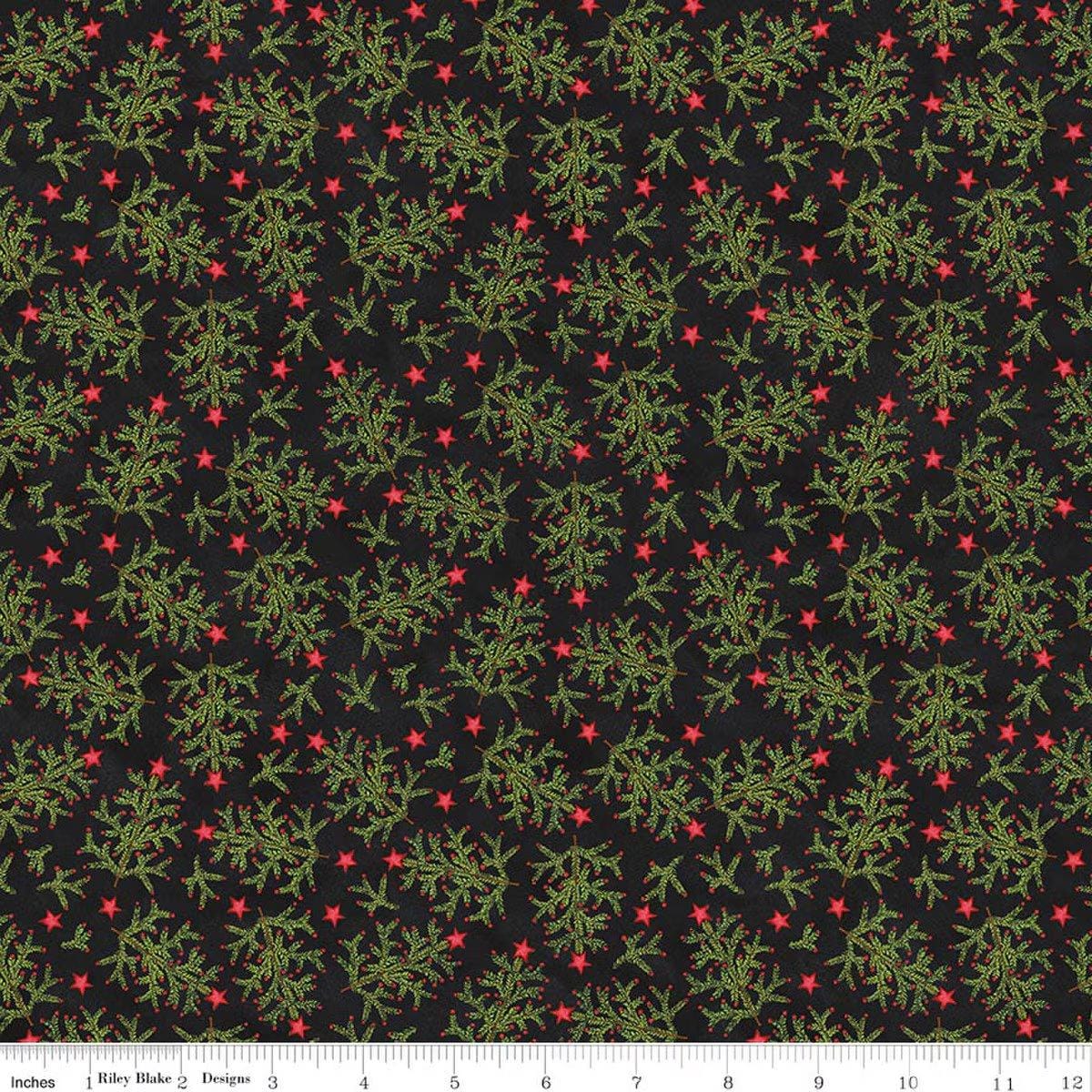 Northern Christmas - Whimsical Trees Black C17832-BLACK