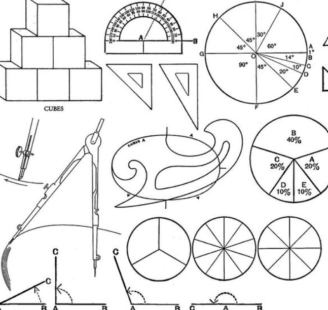 Old School - Math Graphs White C14963-WHITE