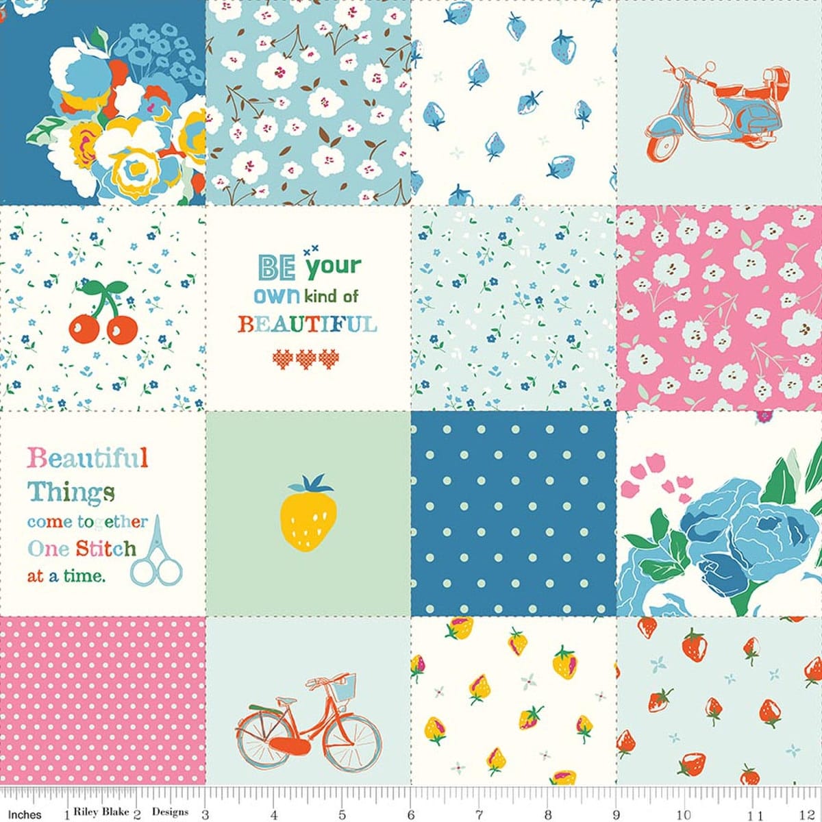 Patchwork Blue - Cotton Nook C17978-BLUE