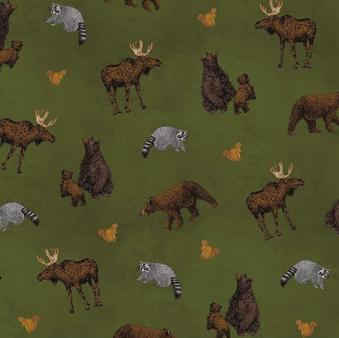 Pine Grove - Animal Toss Green C15931-GREEN