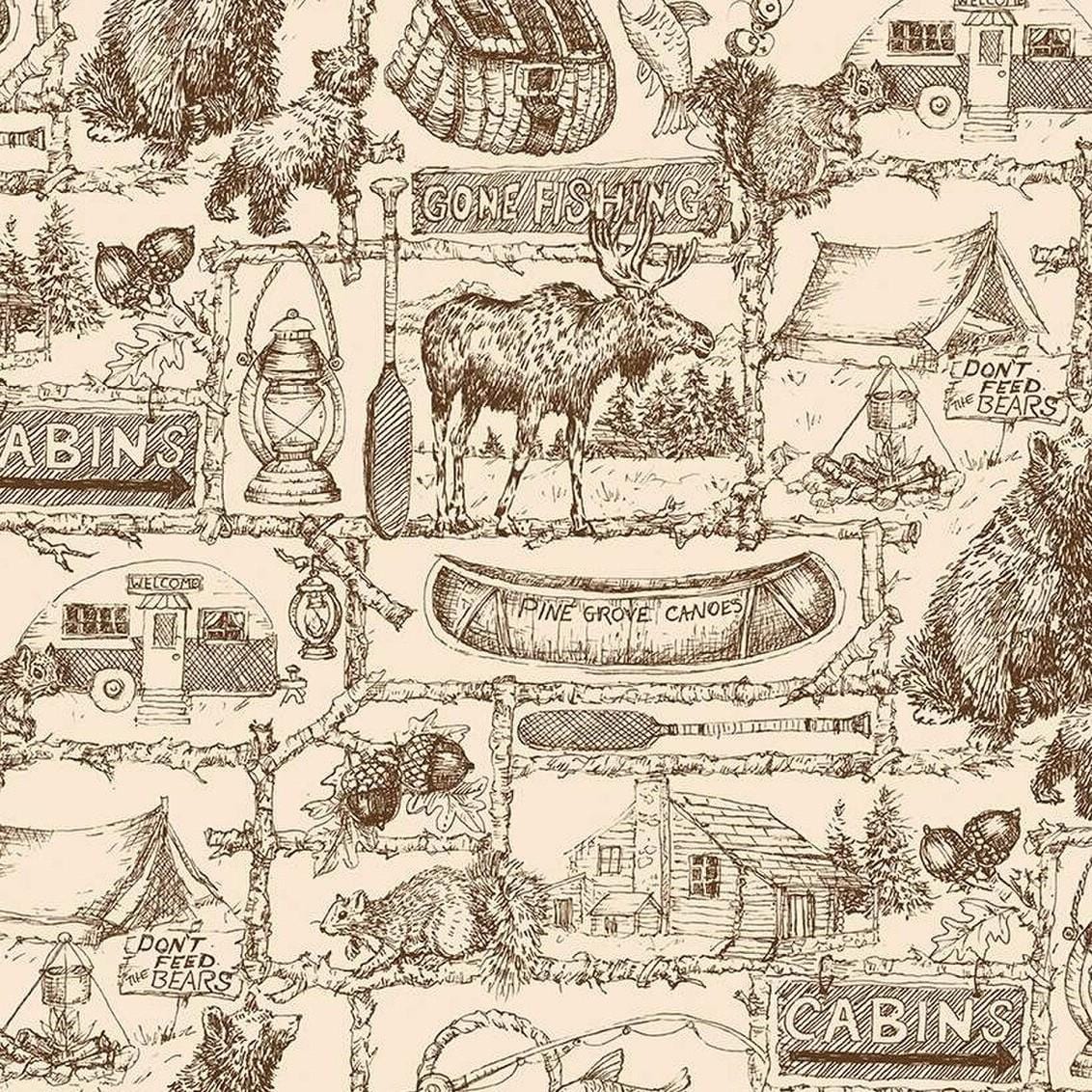 Pine Grove - Wide Back Outlines Putty WB15938-PUTTY