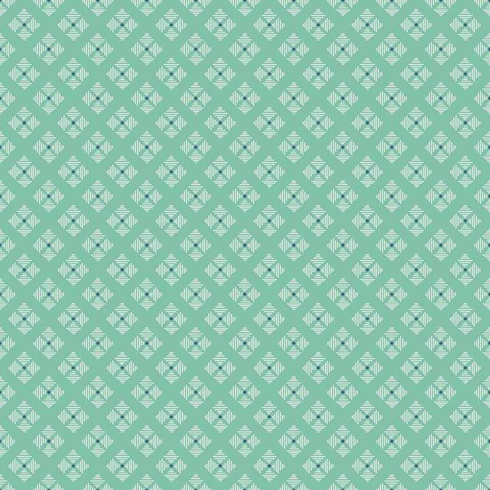 Riley Blake - Lori Holt - Bee Basics - Stitched Flower Teal C6409-TEAL