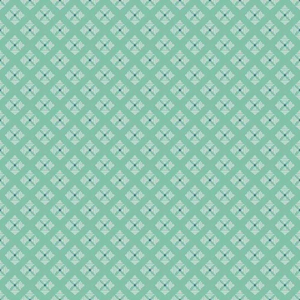 Riley Blake - Lori Holt - Bee Basics - Stitched Flower Teal C6409-TEAL