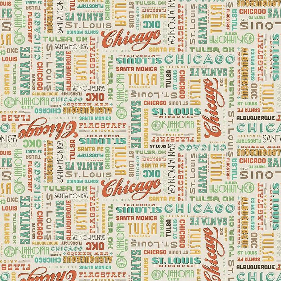 Route 66 - Route 66 Words Cream C15012-CREAM