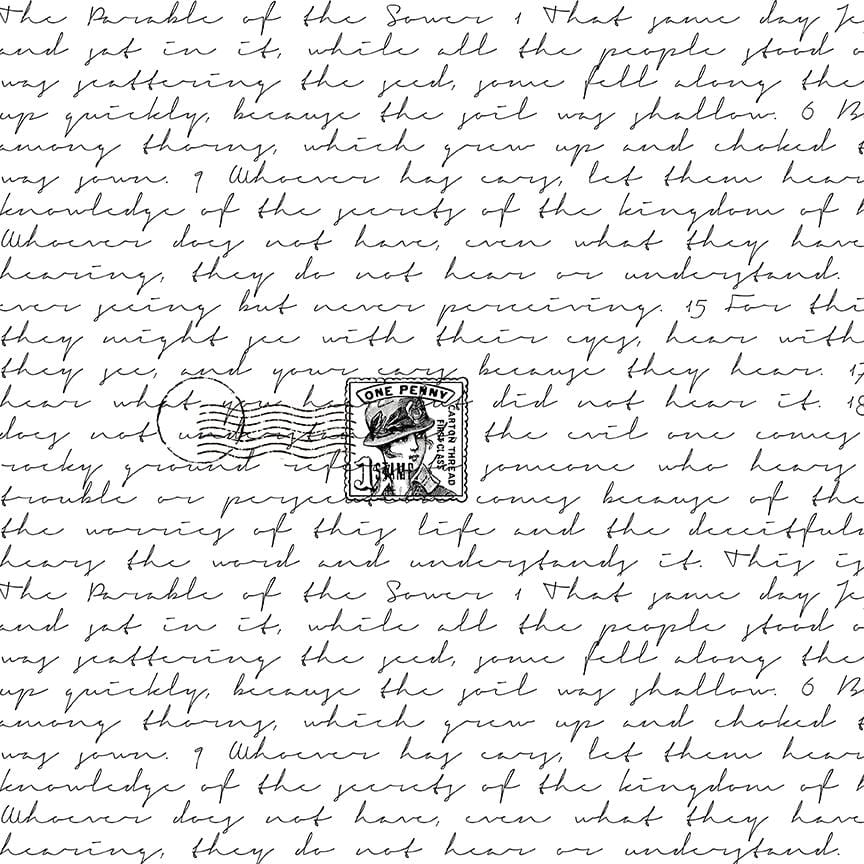 Sew Journal - Sewer Parable Text White C13891-WHITE