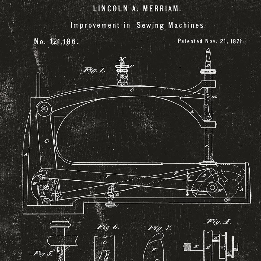 Sew Journal - Sewing Machine Patent Black C13887-BLACK