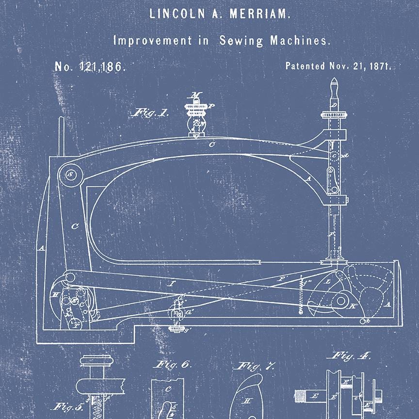Sew Journal - Sewing Machine Patent Denim C13887-DENIM