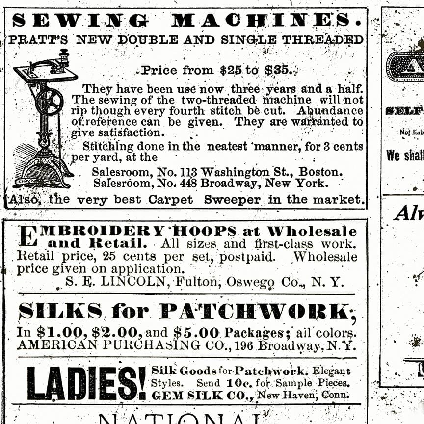 Sew Journal - Vintage Sewing Ads White C13888-WHITE
