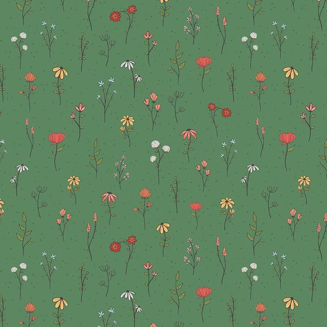 Stay Wild - Boho Little Flowers Green C15211-GREEN