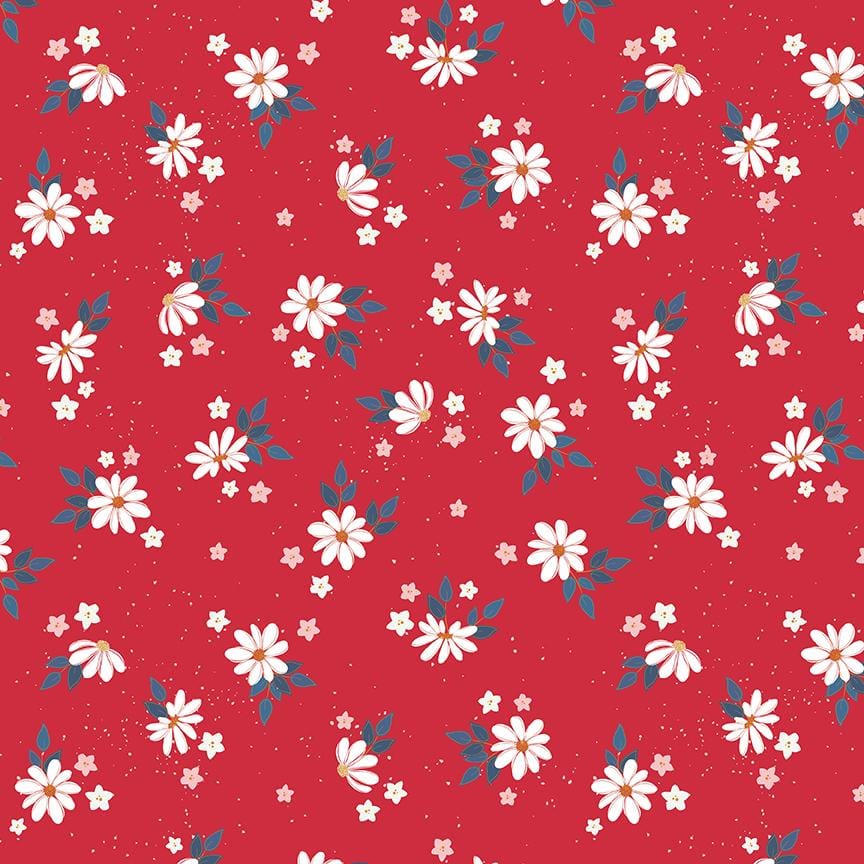 Sweet Freedom - Summer Flowers Red Sparkle SC14413-RED