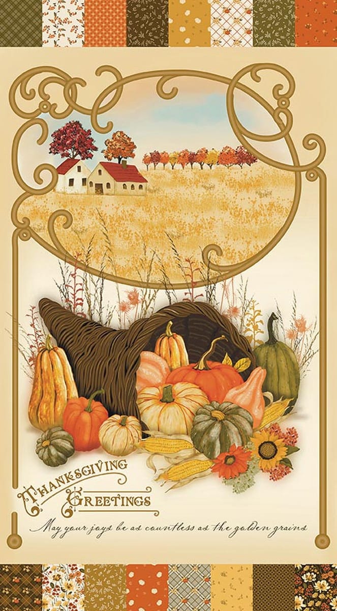 Thanksgiving Greetings Panel - Bountiful P17869-PANEL