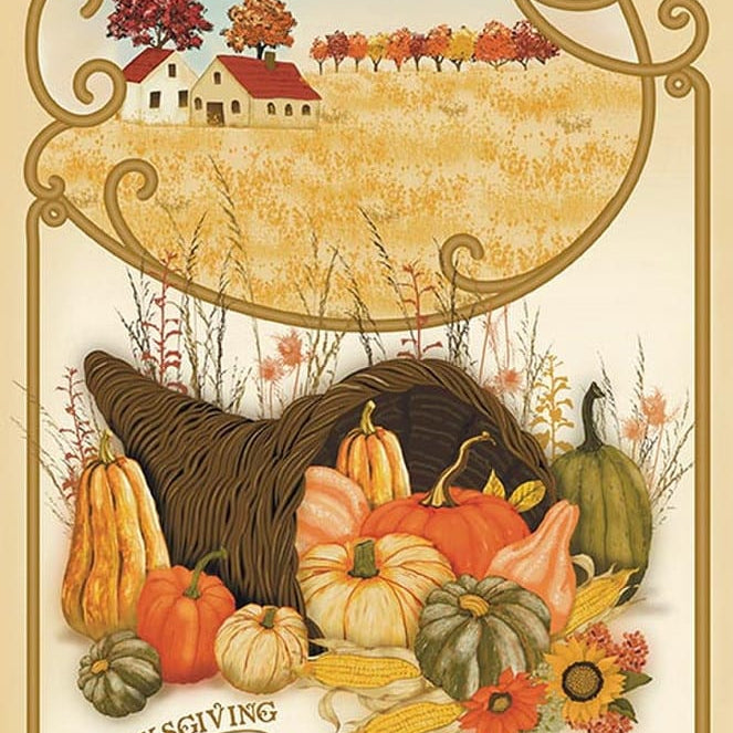 Thanksgiving Greetings Panel - Bountiful P17869-PANEL