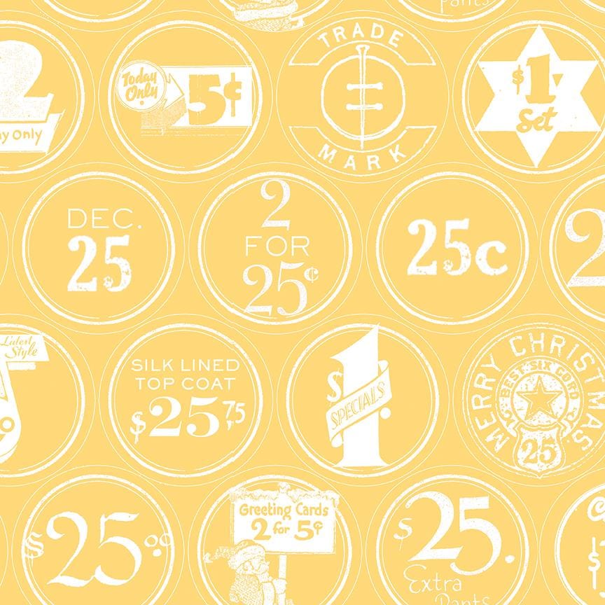 White As Snow - Christmas Labels Yellow C13557-YELLOW