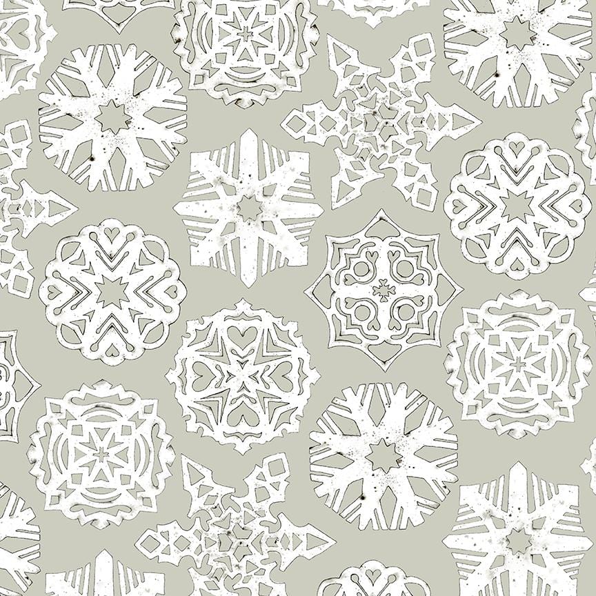 White As Snow - Snowflakes Gray C13564-GRAY