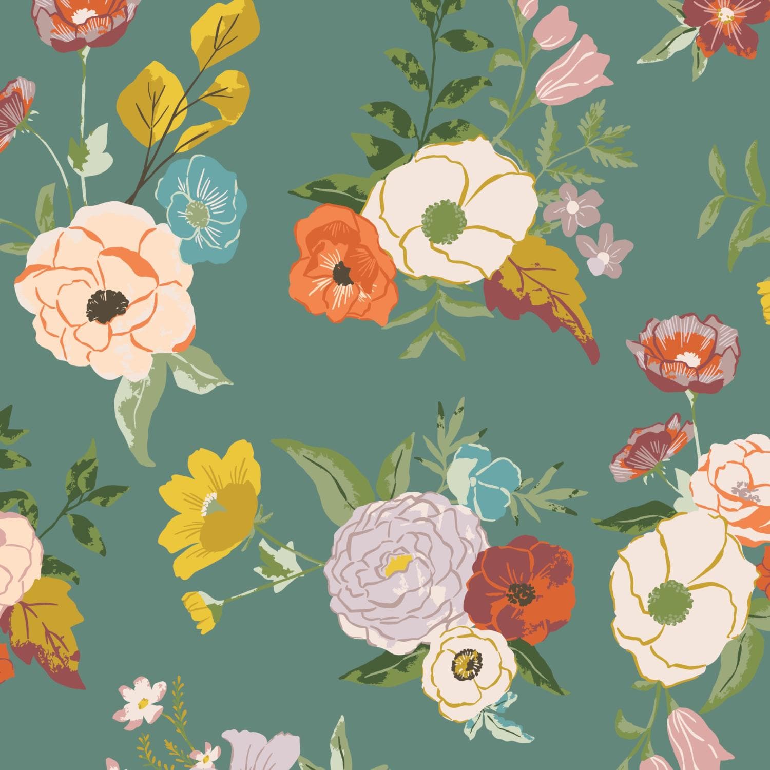 Winged Medley - Main Teal C15910-TEAL