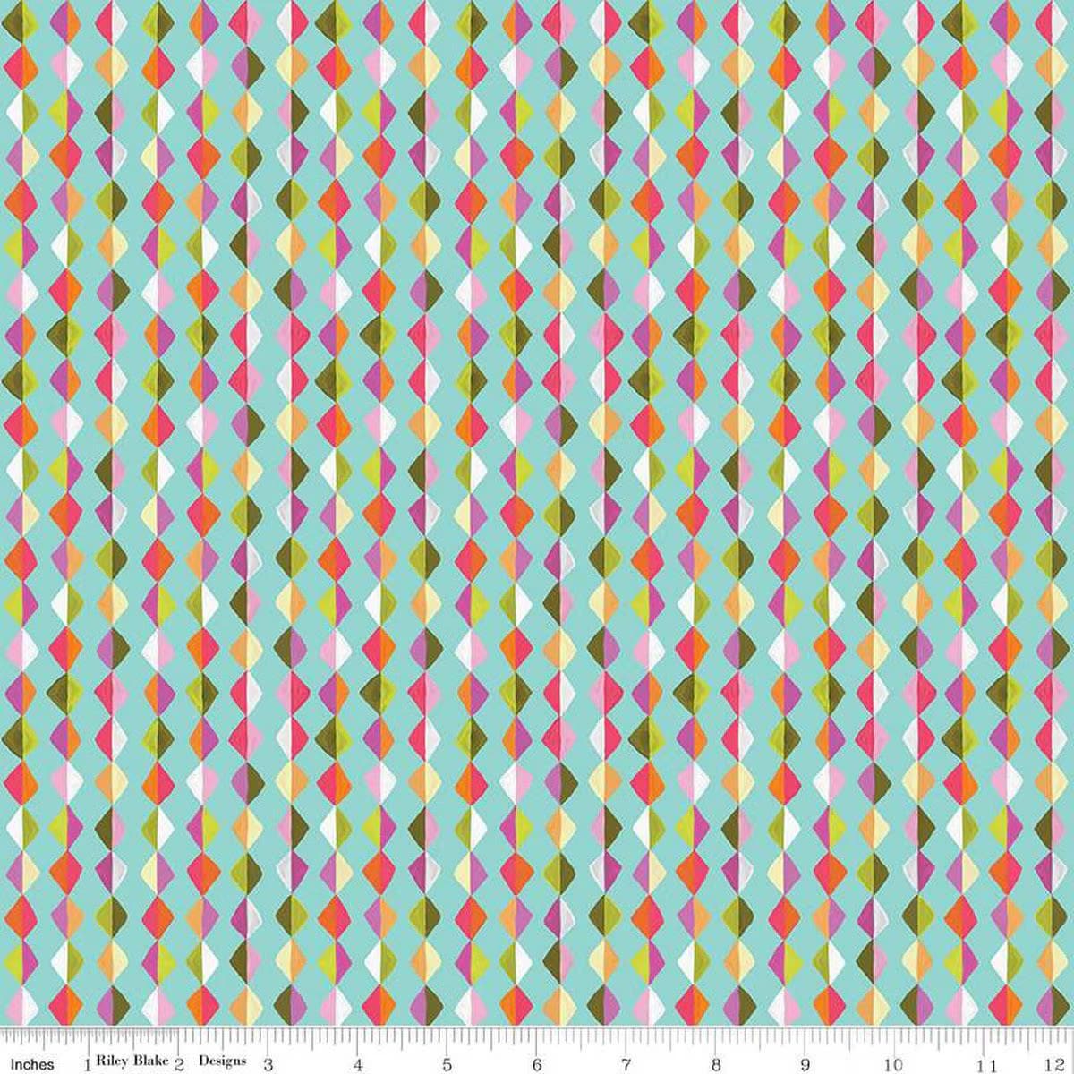 Zinnias - Kites Aqua C16696-AQUA