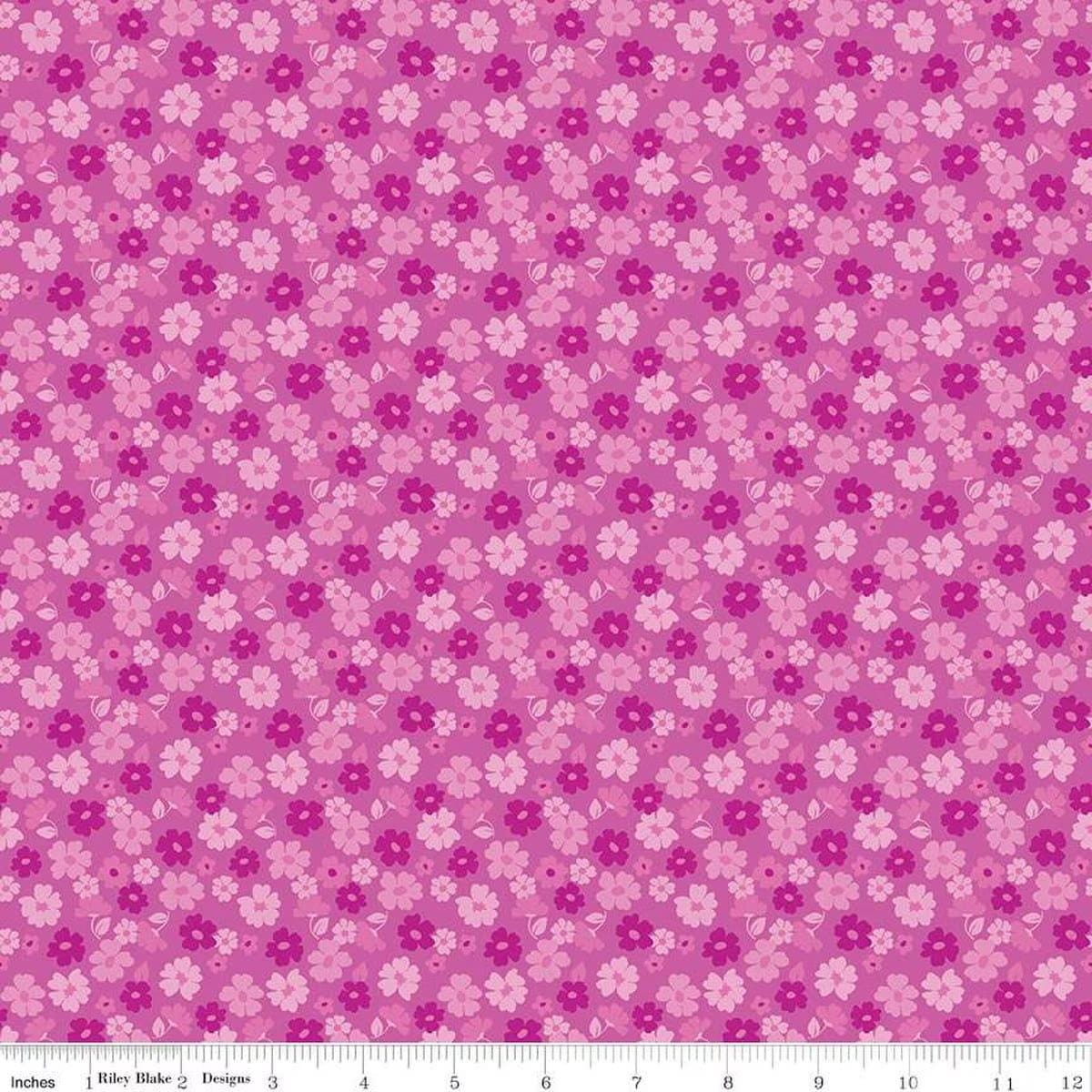 Zinnias - Tossed Flowers Purple C16695-PURPLE