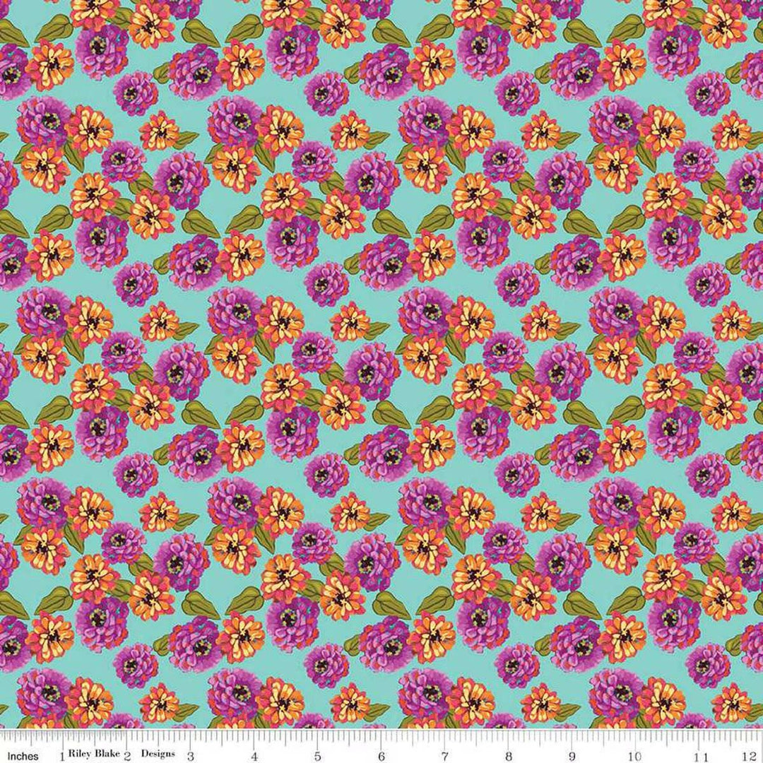 Zinnias - Zinnias Aqua CD16693-AQUA