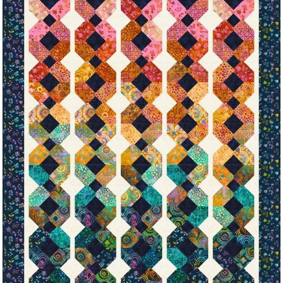 Precut! Retro Rainbow Dutch Braid Quilt Kit - 60" x 74" RRDTCHBRD-CQK
