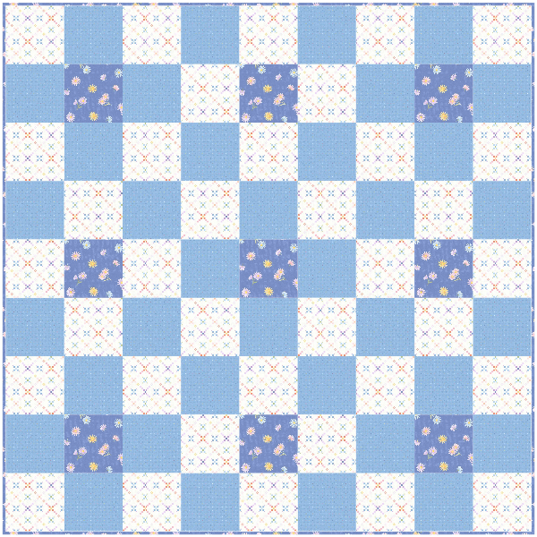 G&G Modern Nine Patch Baby Quilt - Gathering Sun GNG-MNPB-GATHSUN