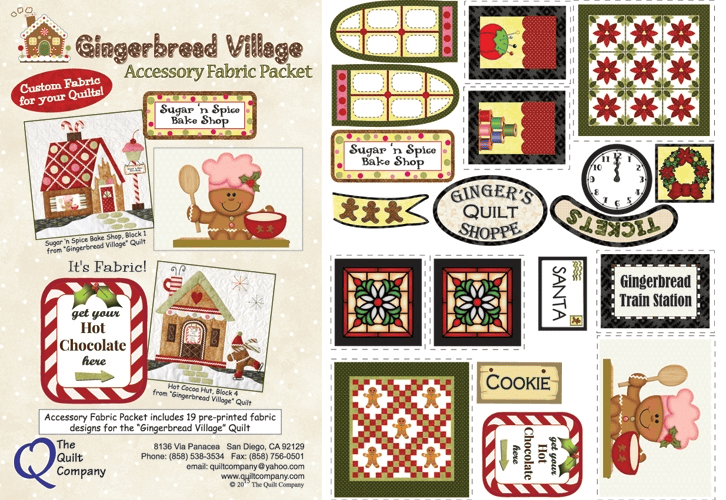 Gingerbread Village Accessory Fabric Packet - The Quilt Company GINGER108