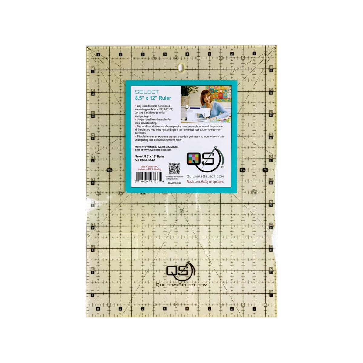 Non-Slip Ruler 8-1/2in x 12in - Quilter's Select QS-RUL8.5X12