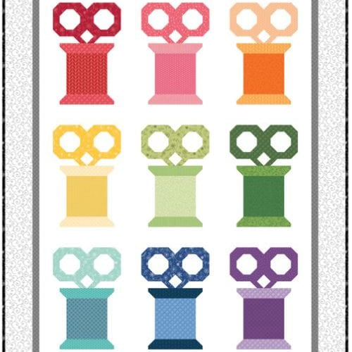 Precut! Scissors & Spools Quilt Kit - 46" x 61" SCSSRSSPLS-CQK