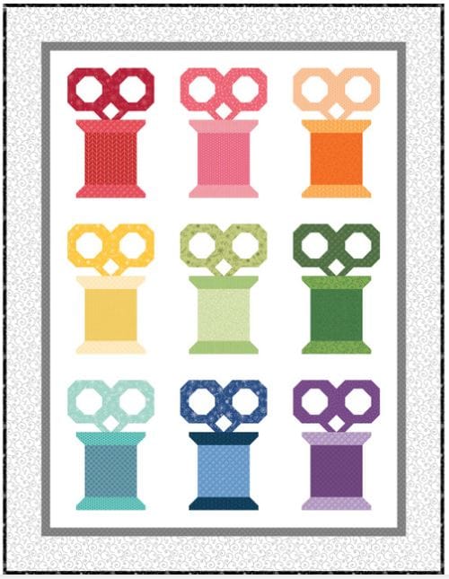 Precut! Scissors & Spools Quilt Kit - 46" x 61" SCSSRSSPLS-CQK