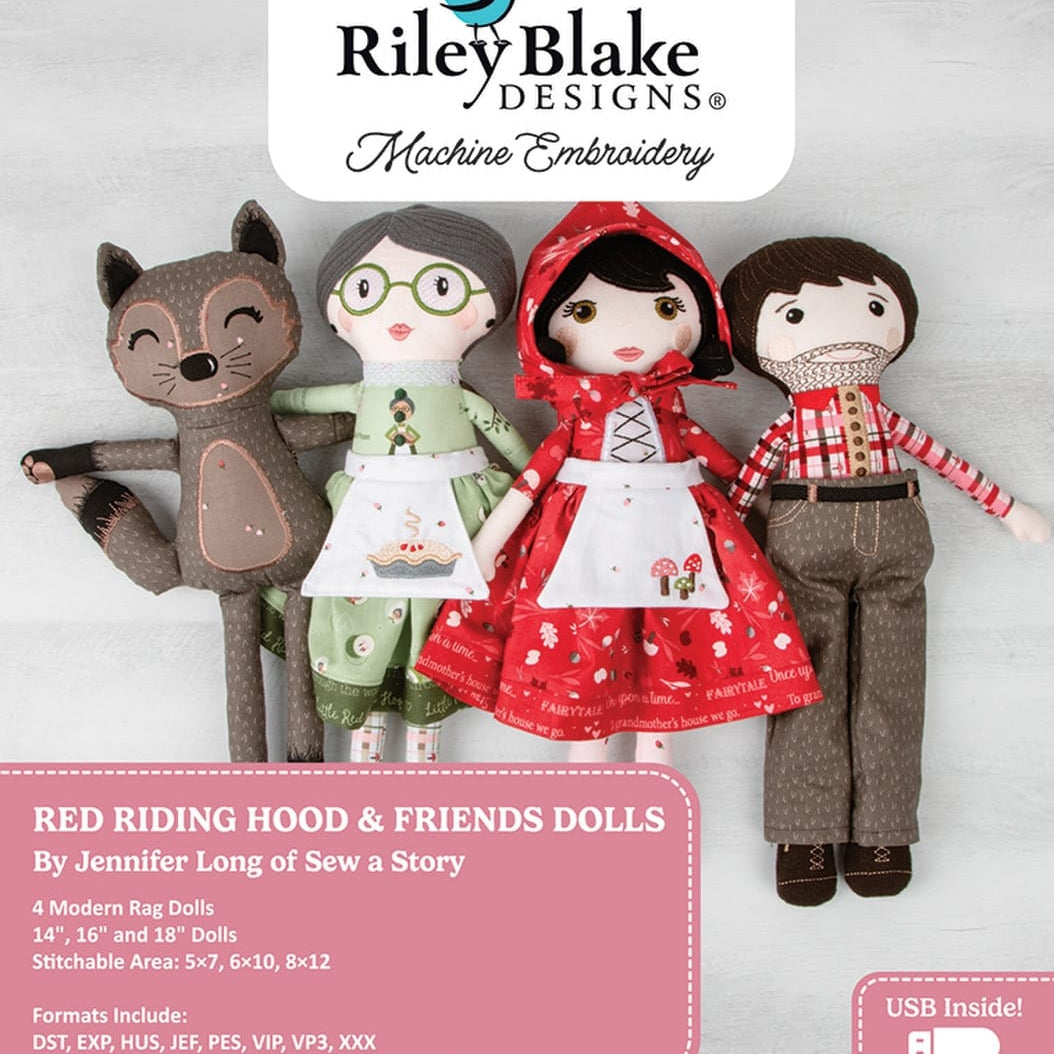 Red Riding Hood & Friends Dolls by Riley Blake Designs Machine Embroidery ME177RRH24R1